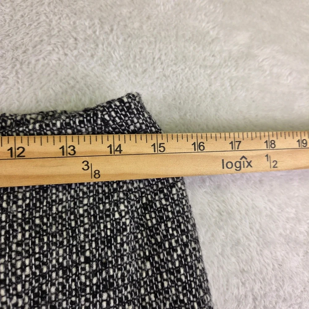 Eddie Bauer Womens Black White Wool Blend Tweed A-Line Skirt Size 8 Professional